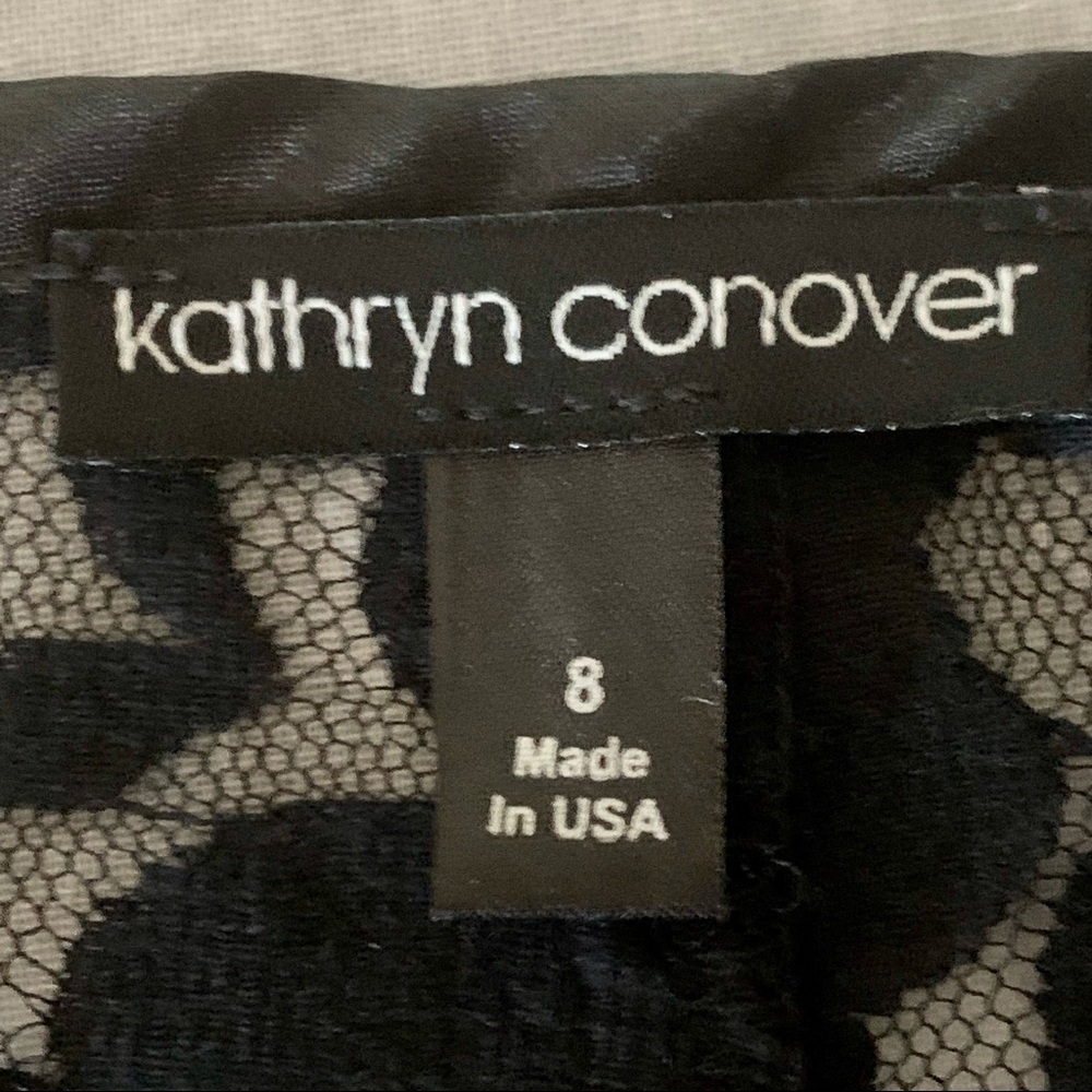 KATHRYN CONOVER Vintage Black Lace Embroidered Shift Dress Size 8 - Picture 2 of 14